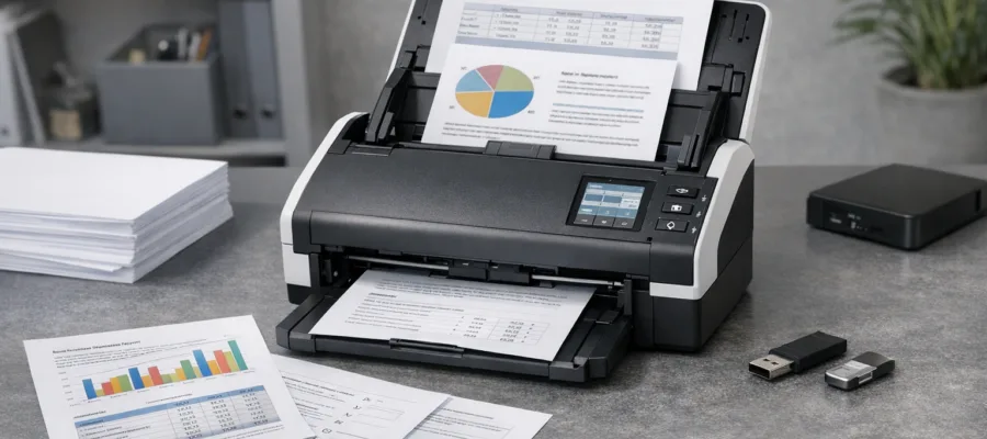 Automatische Funktionen nutzen: Duplex, Einzug und Presets beim Dokumentenscanner