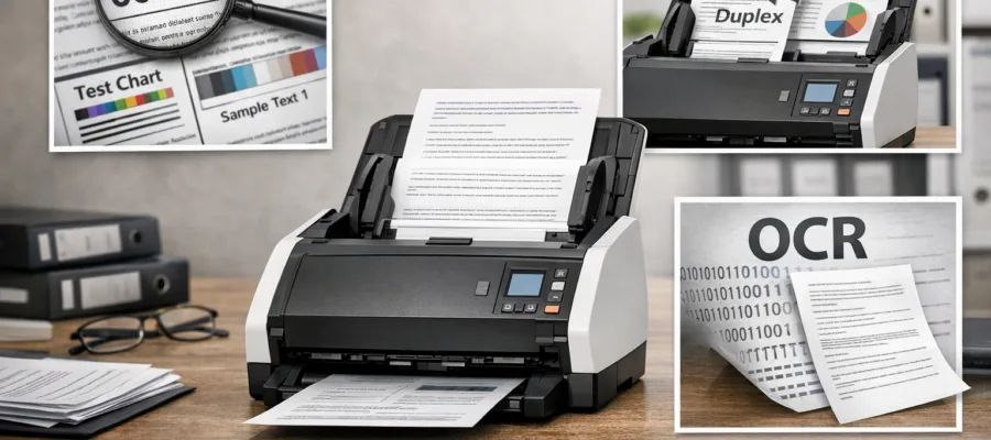 Dokumentenscanner Funktionen erklaert: Aufloesung, Duplex, ADF und OCR