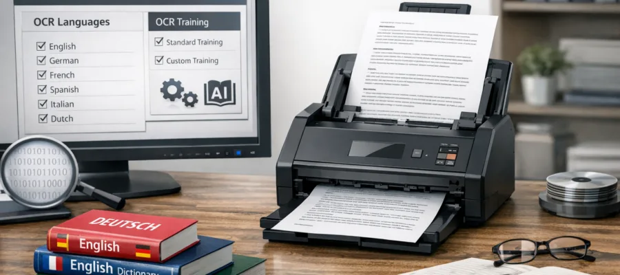 Dokumentenscanner OCR-Sprachen auswaehlen und Trainingsmoeglichkeiten