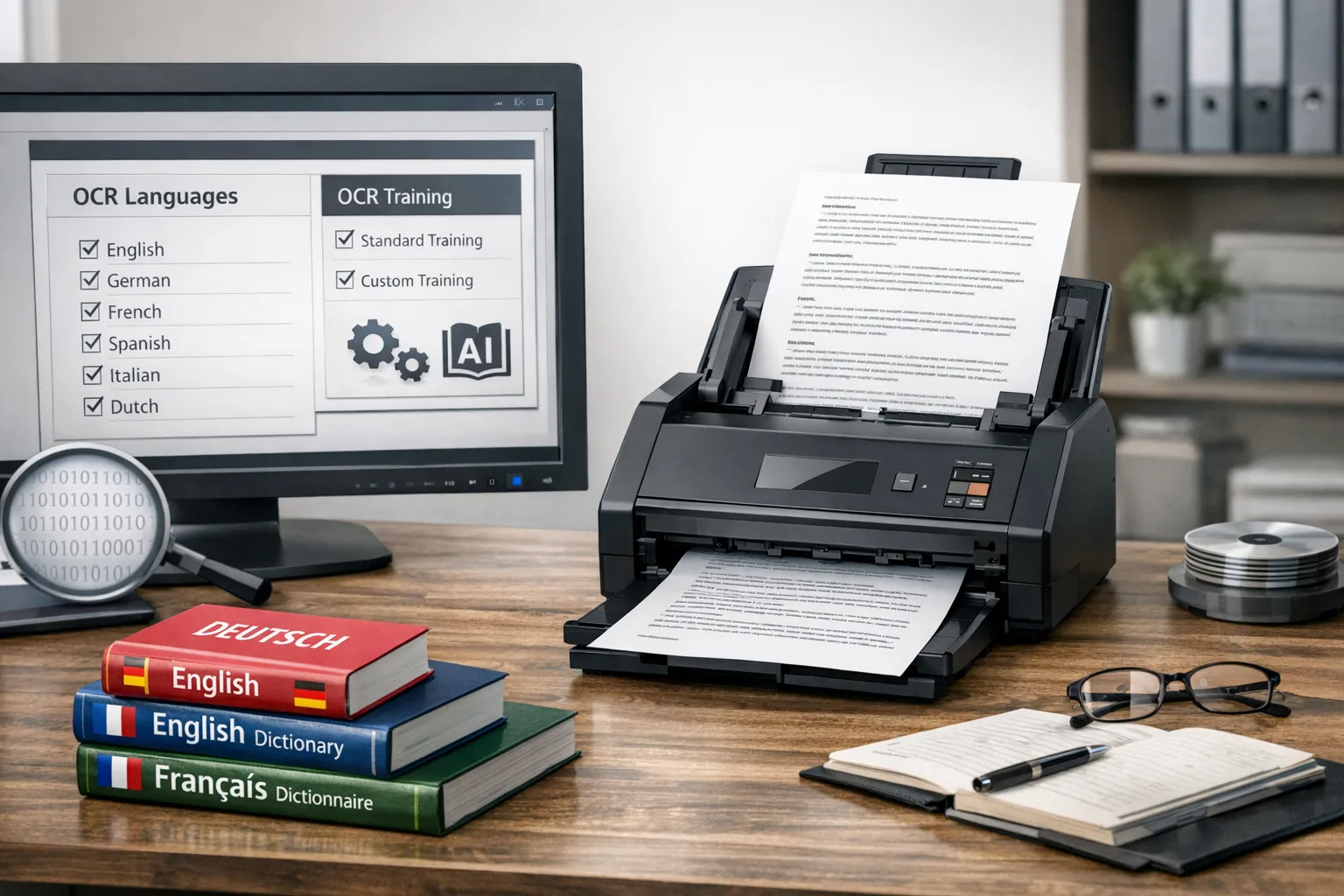 Dokumentenscanner OCR-Sprachen auswaehlen und Trainingsmoeglichkeiten
