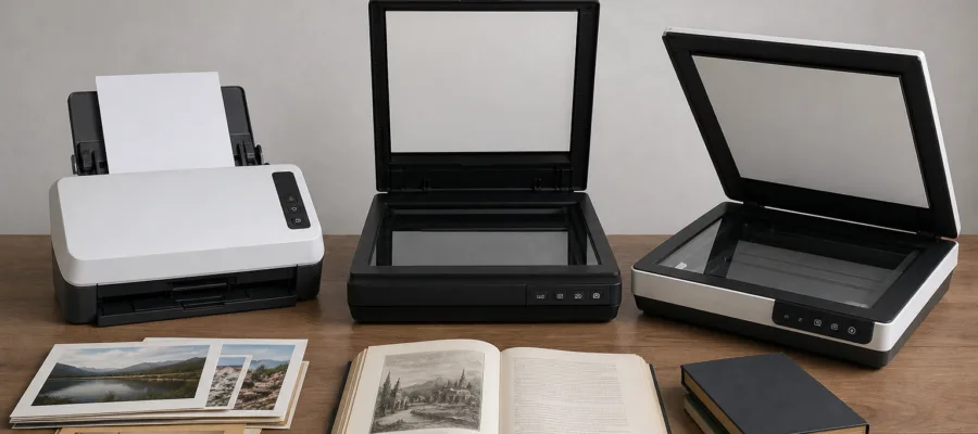 Dokumentenscanner fuer Fotos und Buecher: Flachbett-Optionen im Ueberblick